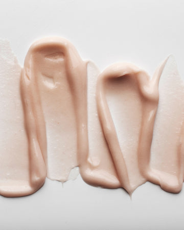 Cream texture swatches showing nātelle pregnancy skincare formulas